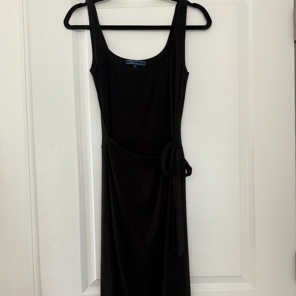 Black wrap midi dress